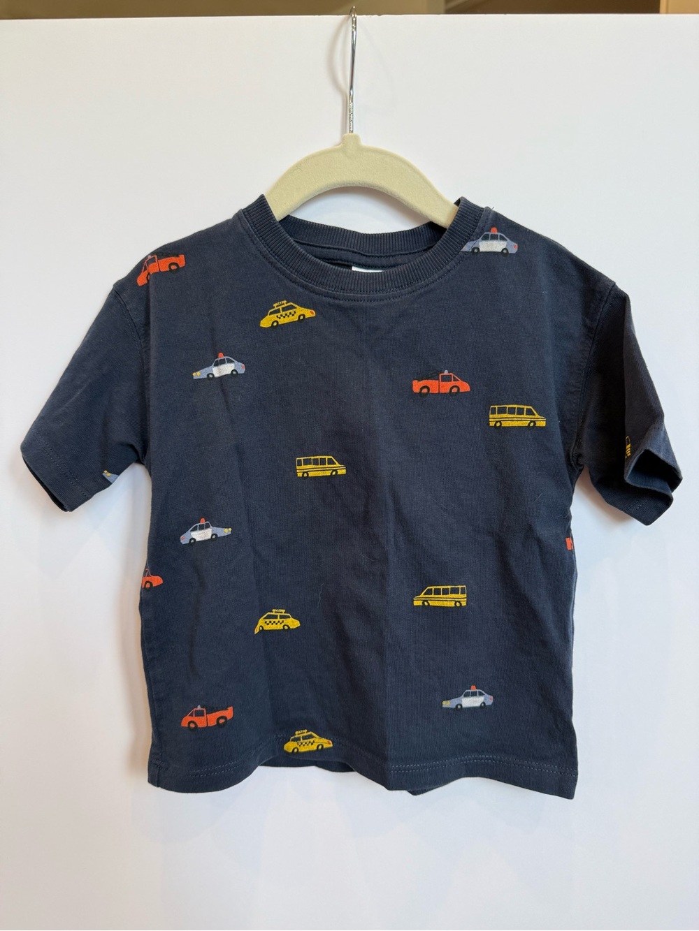 Zara Navy Kids Tee with Vehicle Graphic